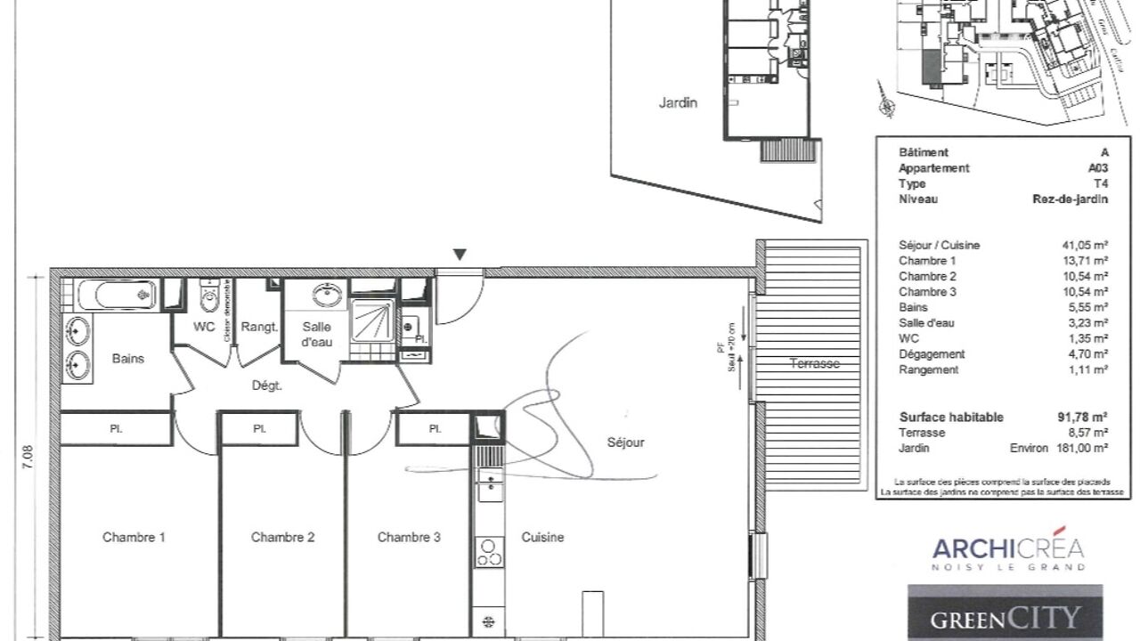 appartement 4 pièces 91 m2 à louer à Cesson (77240)