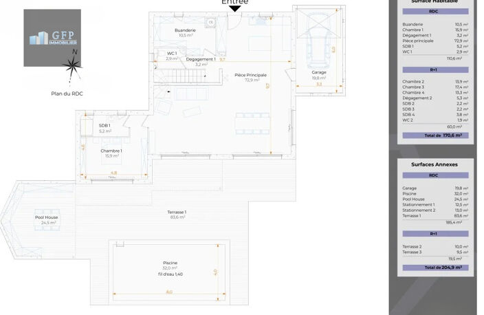 LE LAVANDOU - LA FOSSETTE - Maison individuelle de 170,6 m2 avec piscine — photo 3