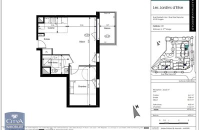 appartement 2 pièces 42 m2 à louer à Angers (49100)