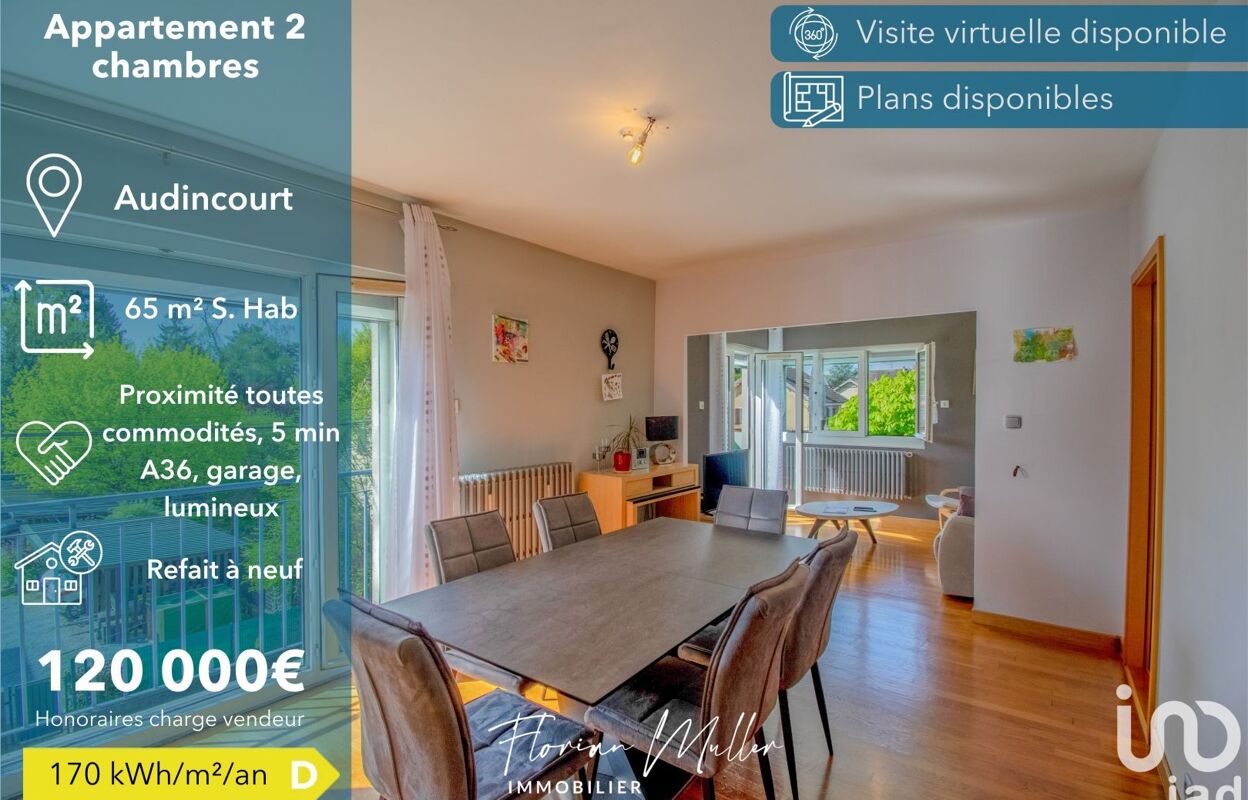 appartement 3 pièces 65 m2 à vendre à Audincourt (25400)