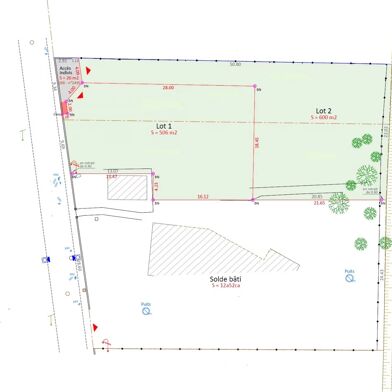 Terrain 600 m²