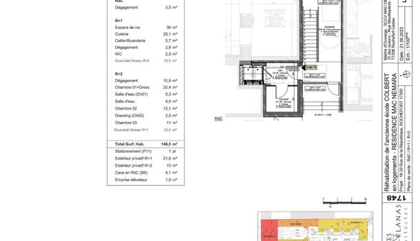 Appartement 4 pièces  à vendre Rochefort 17300
