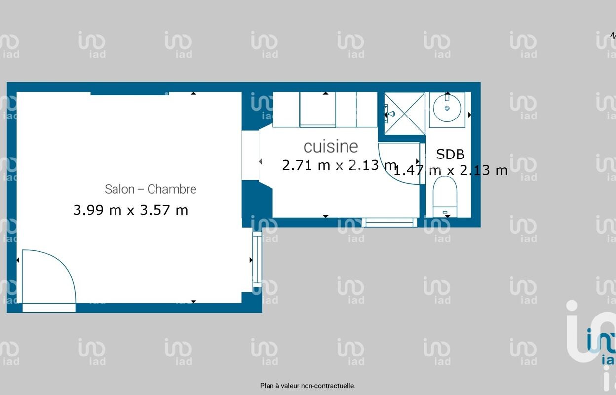 appartement 1 pièces 21 m2 à vendre à Reims (51100)