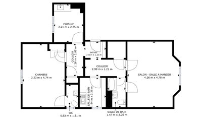 appartement 3 pièces 58 m2 à vendre à Boulogne-Billancourt (92100)
