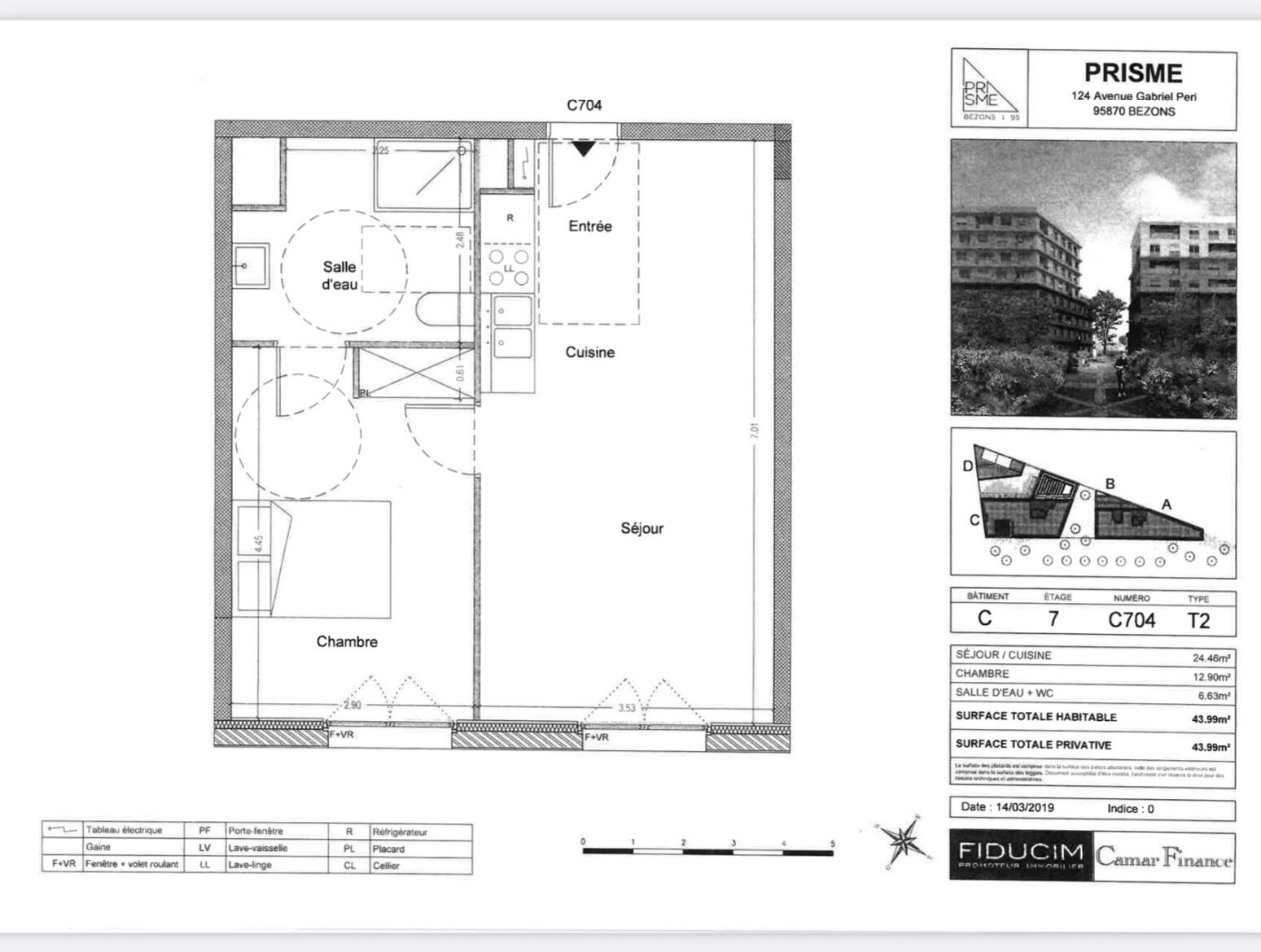 Appartement a louer bezons - 2 pièce(s) - 43 m2 - Surfyn