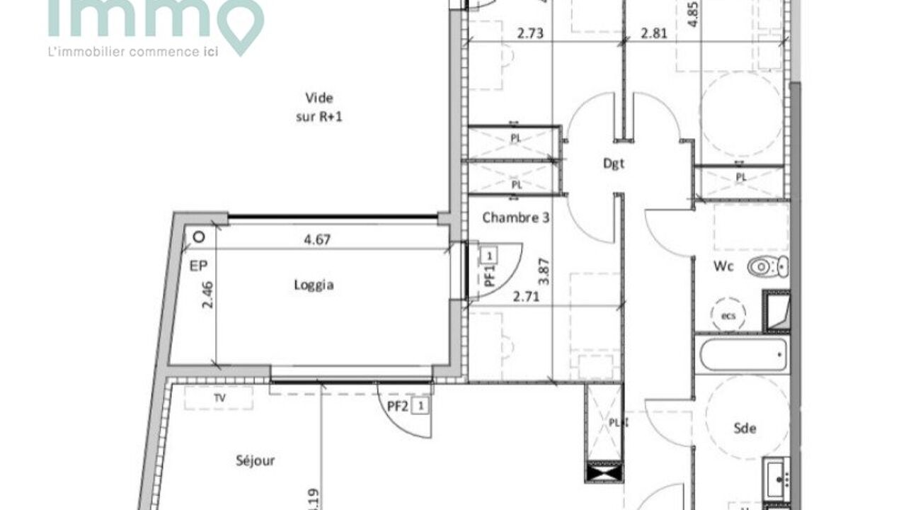 appartement 4 pièces 82 m2 à vendre à Béziers (34500)