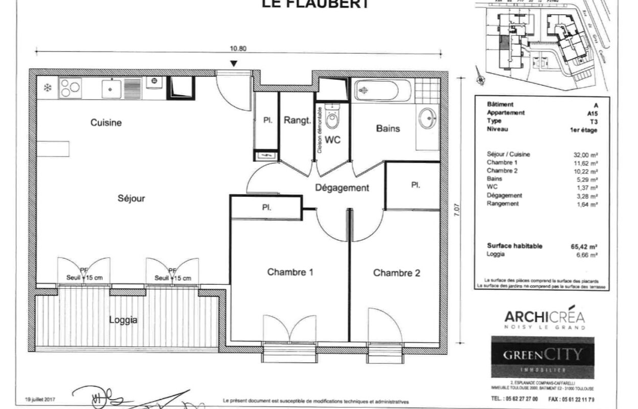 appartement 3 pièces 65 m2 à louer à Cesson (77240)