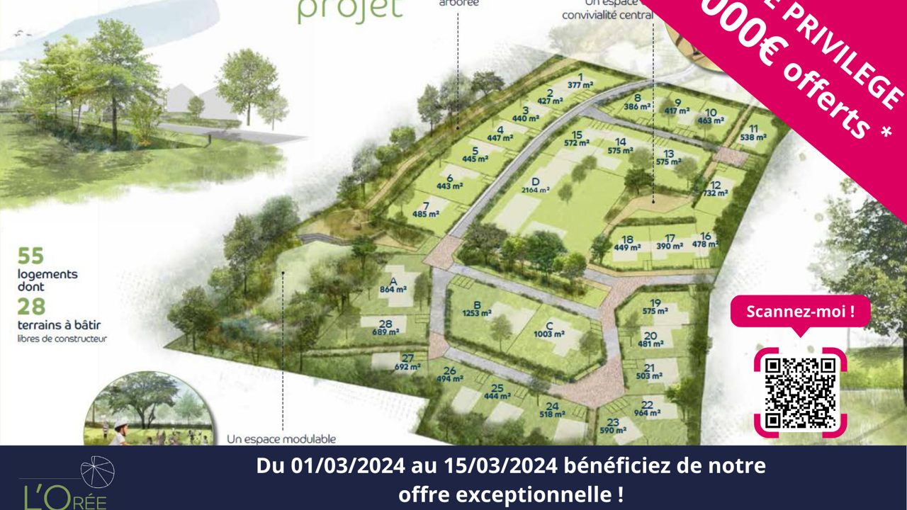 terrain 440 m2 à construire à Saint-Aignan-Grandlieu (44860)