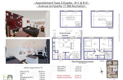 appartement 3 pièces 67 m2 à vendre à Rochefort (17300)