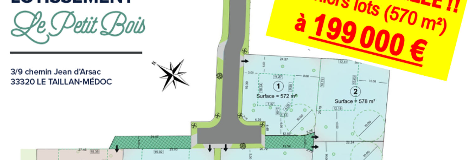 Terrain  572 m² à vendre à Le Taillan-Médoc (33320)