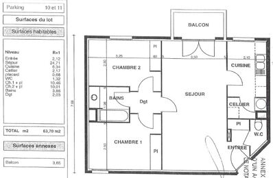 appartement 3 pièces 64 m2 à vendre à Saucats (33650)