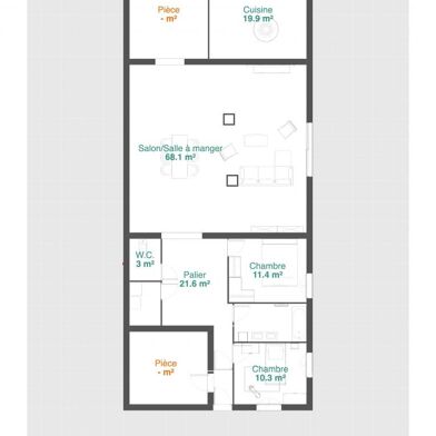Appartement 3 pièces 160 m²