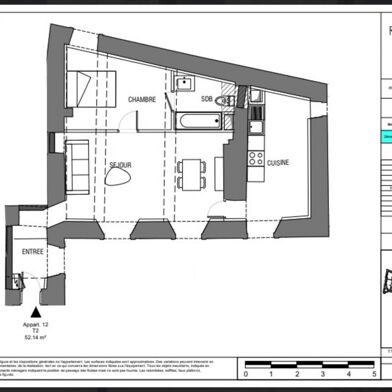 Appartement 2 pièces 52 m²