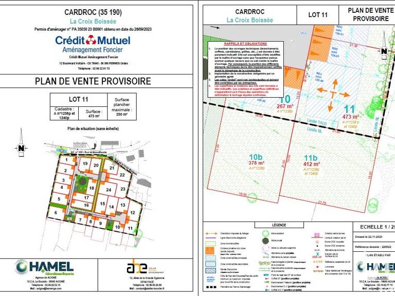 Vente Terrain 885 m&sup2; — photo 1