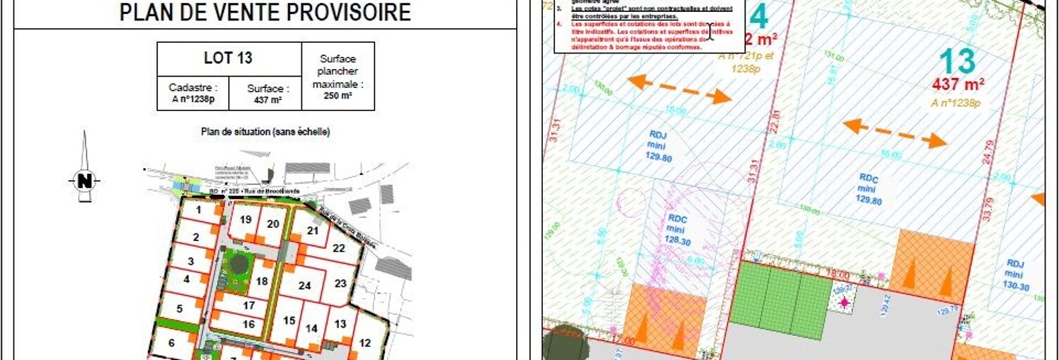 Terrain  437 m² à vendre à Cardroc (35190)