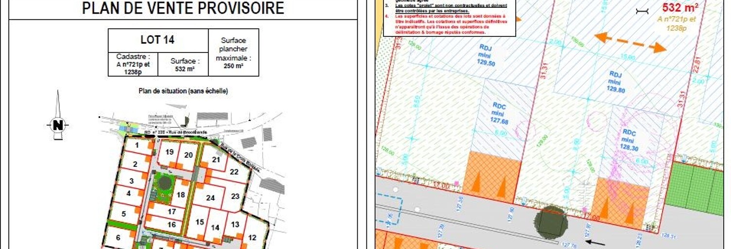 Terrain  532 m² à vendre à Cardroc (35190)