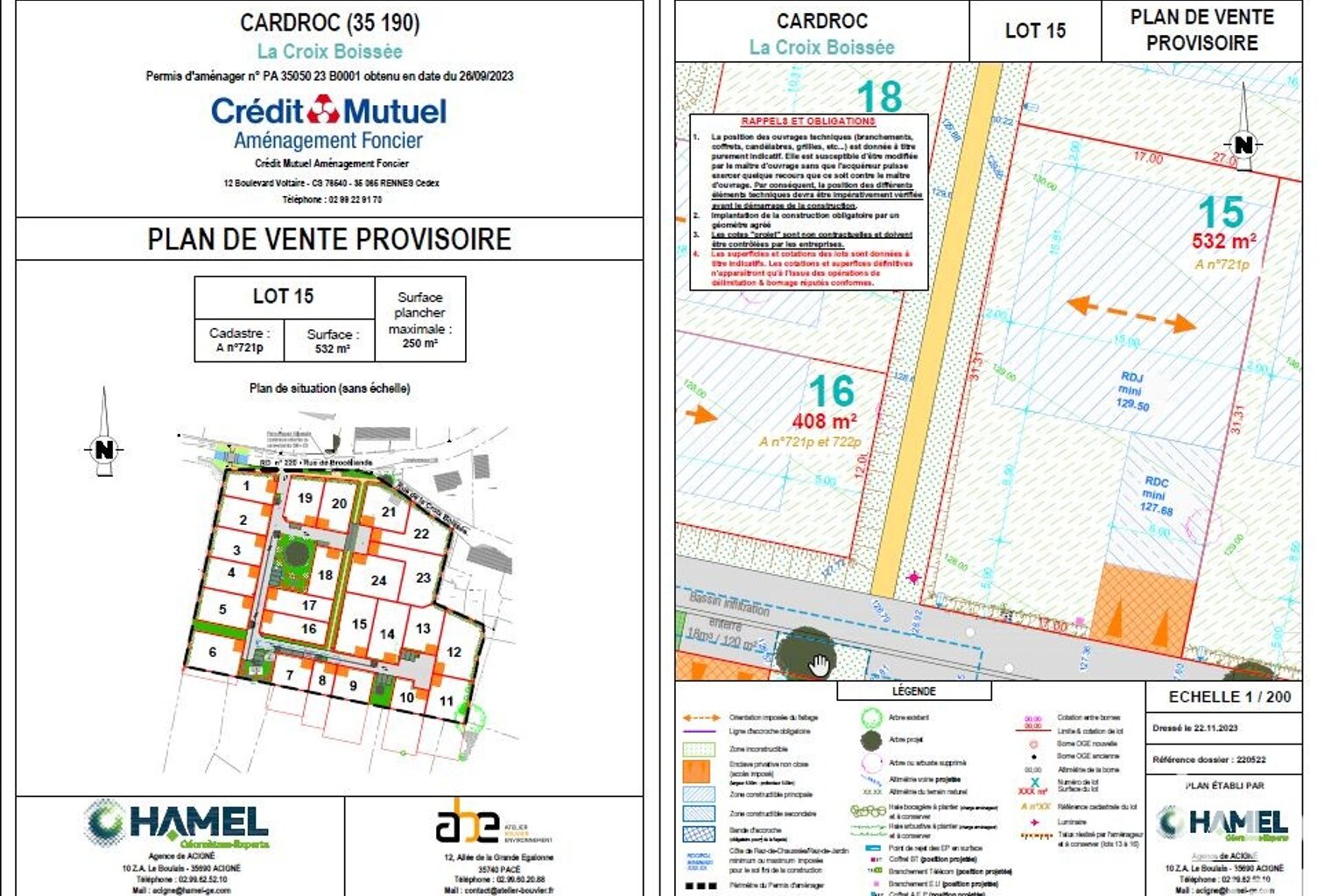 Vente Terrain 532 m&sup2; — photo 1