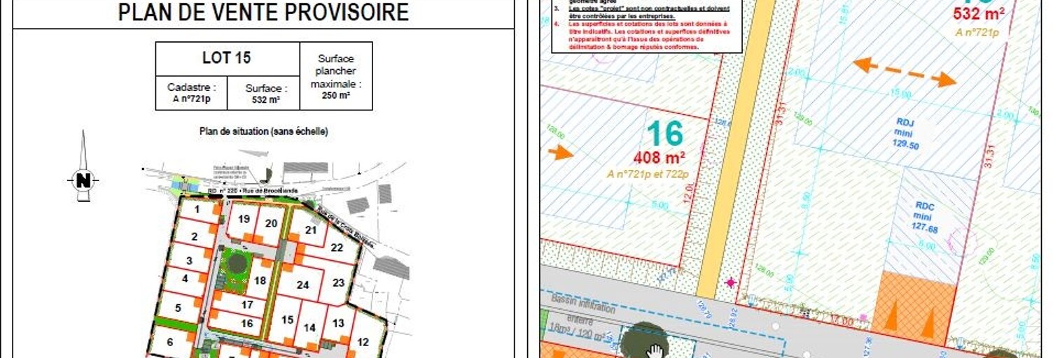 Terrain  532 m² à vendre à Cardroc (35190)