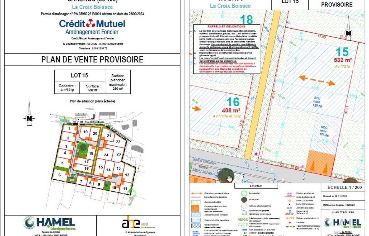 terrain  pièces 532 m2 à vendre à Cardroc (35190)