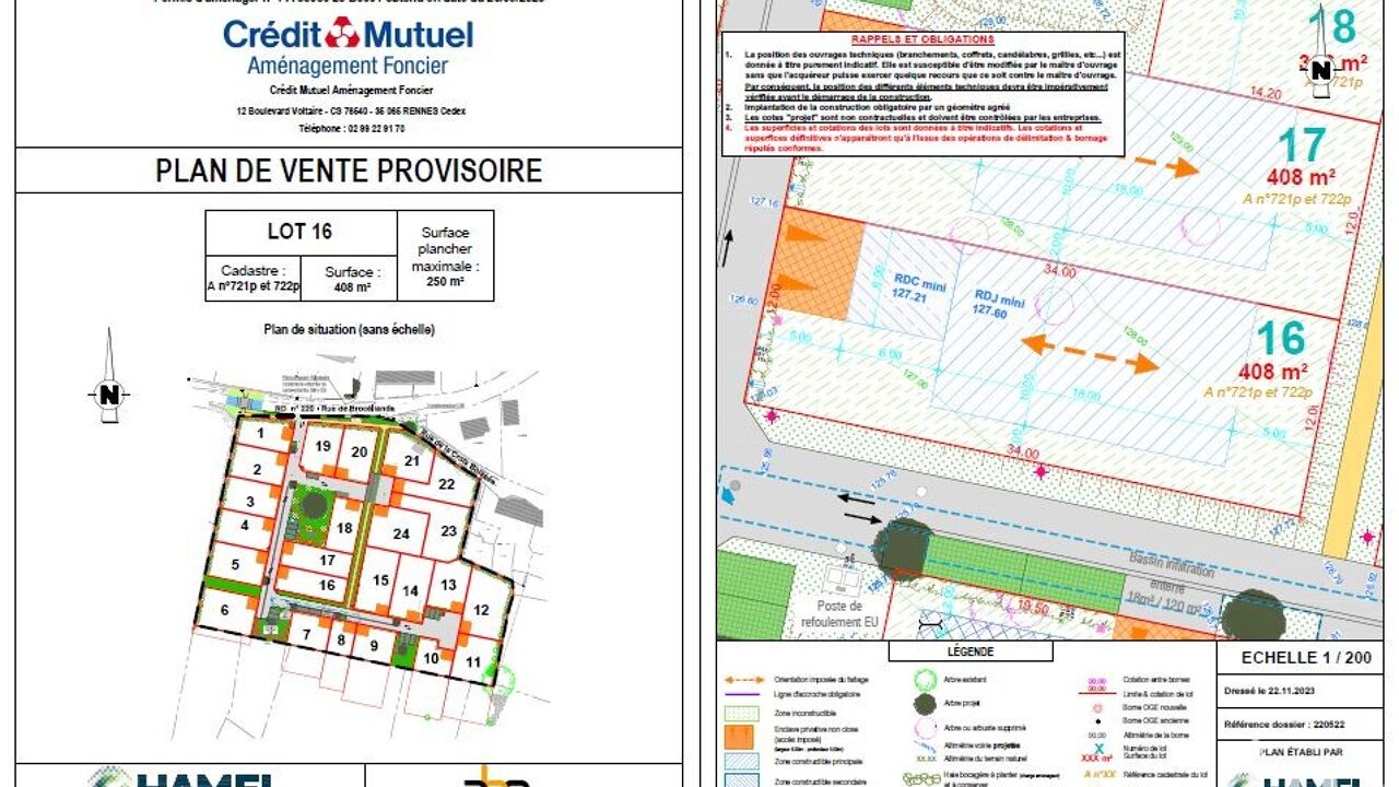 terrain  pièces 408 m2 à vendre à Cardroc (35190)