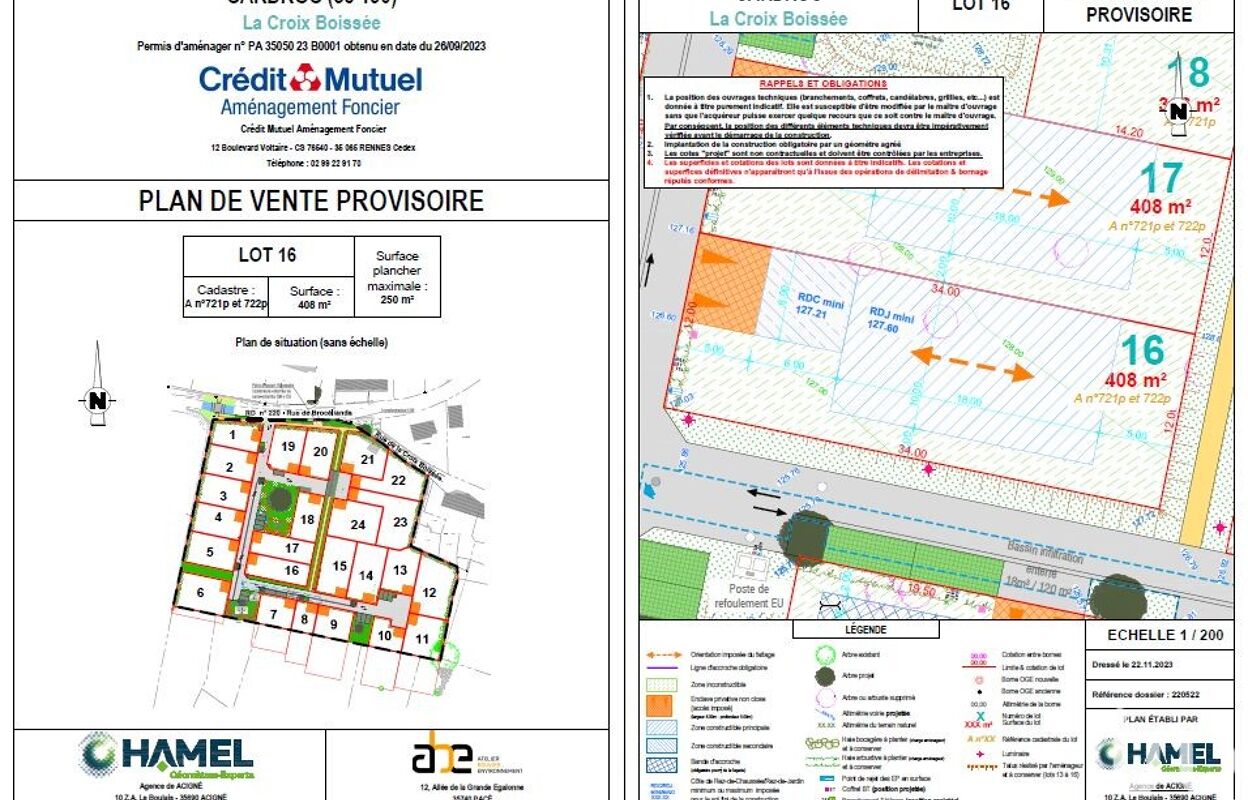 terrain  pièces 408 m2 à vendre à Cardroc (35190)