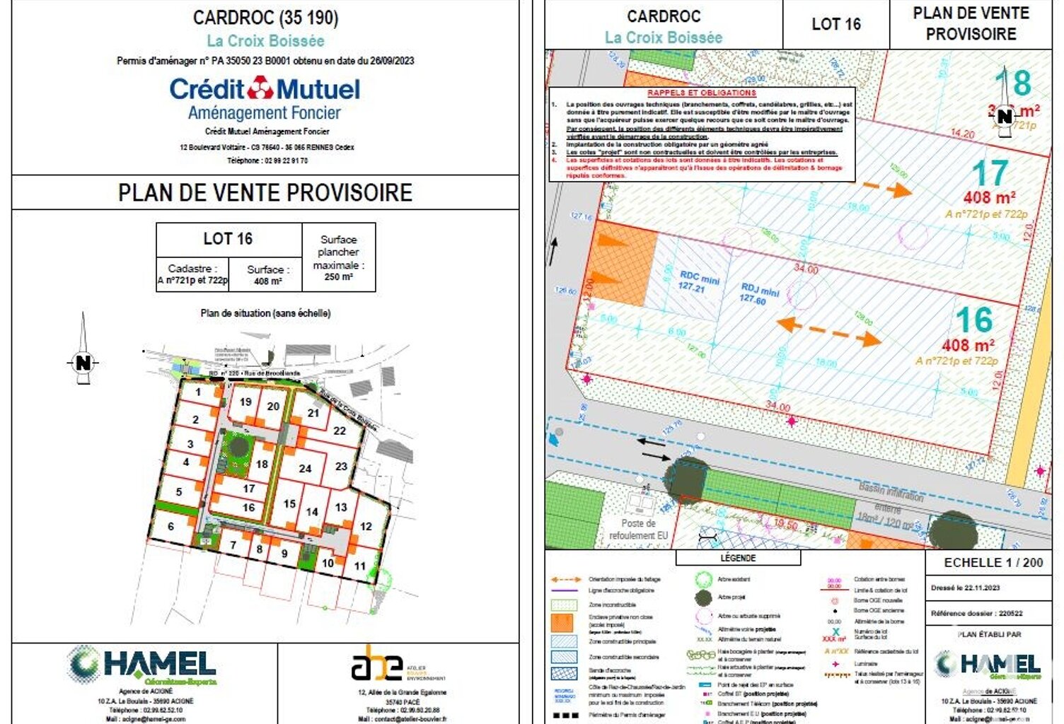 Vente Terrain 408 m&sup2; — photo 1