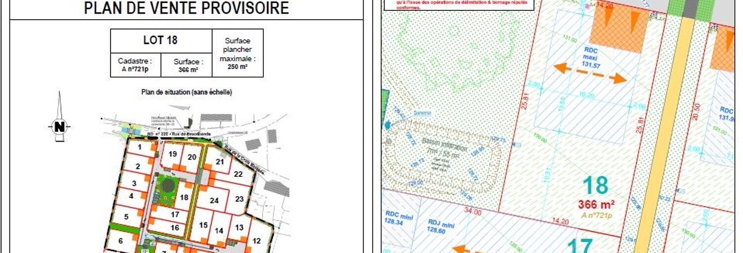 Terrain  366 m² à vendre à Cardroc (35190)