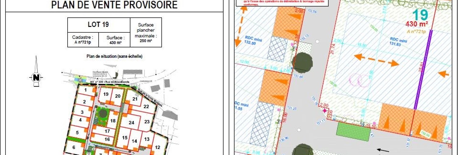 Terrain  430 m² à vendre à Cardroc (35190)