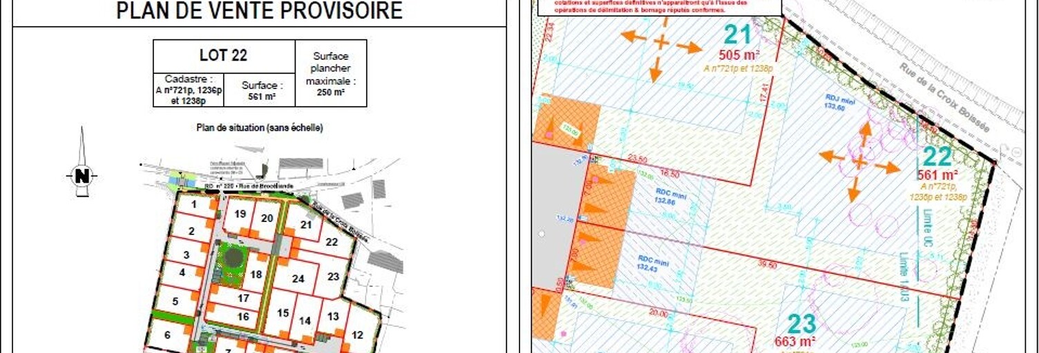 Terrain  561 m² à vendre à Cardroc (35190)