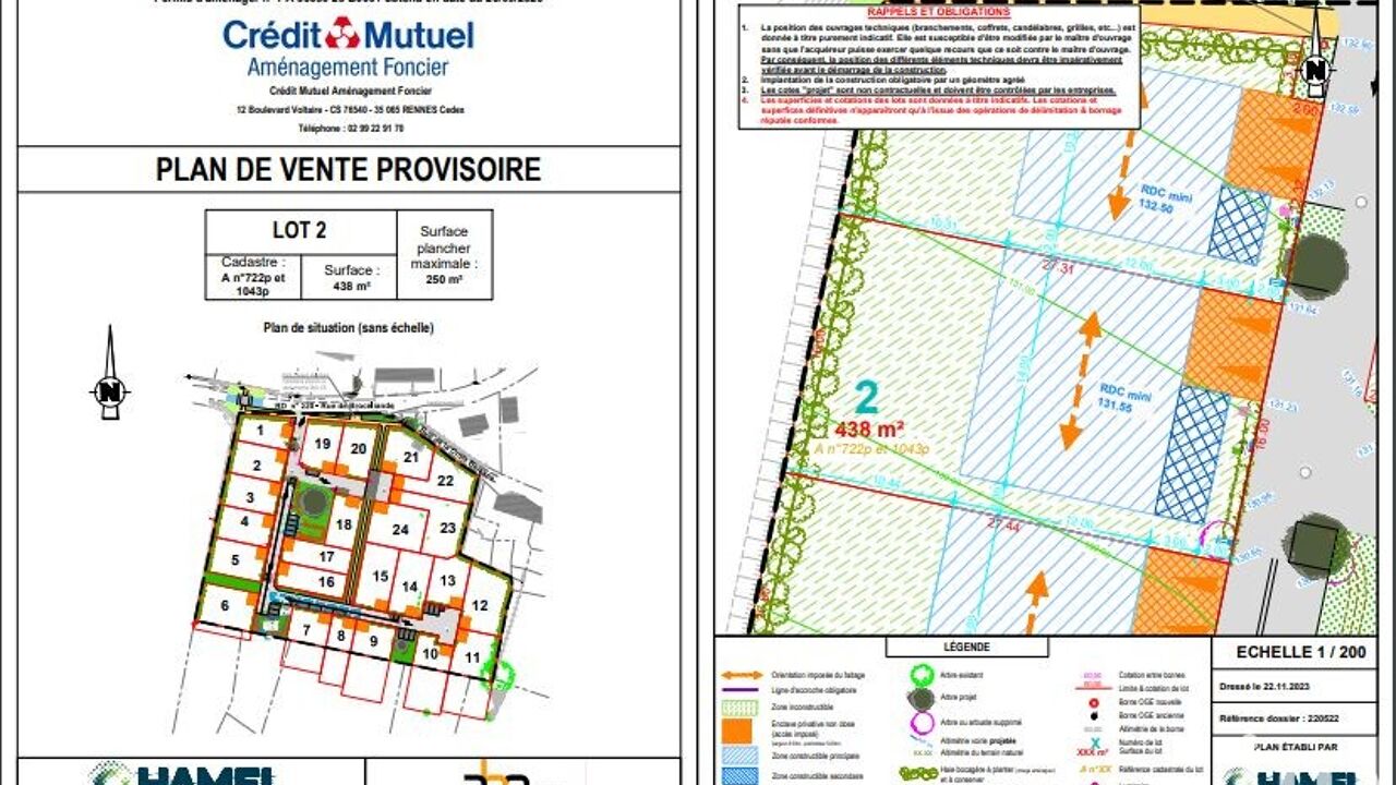 terrain  pièces 438 m2 à vendre à Cardroc (35190)