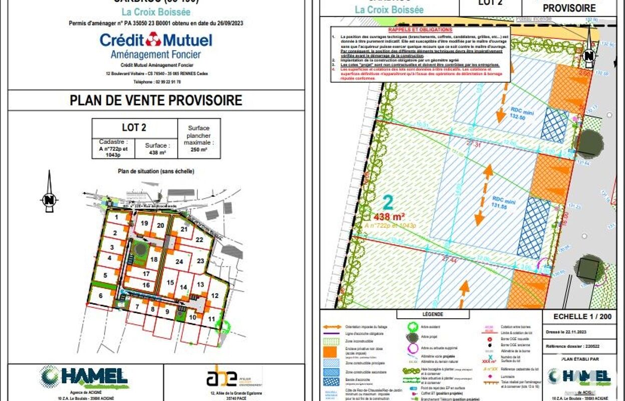 terrain  pièces 438 m2 à vendre à Cardroc (35190)