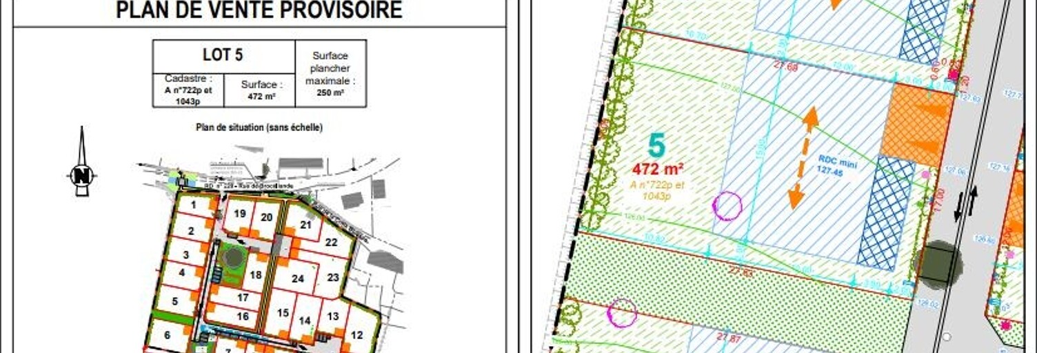 Terrain  472 m² à vendre à Cardroc (35190)