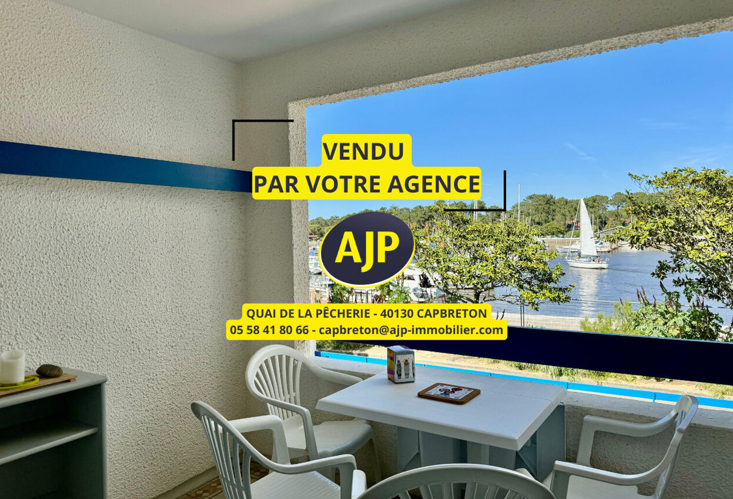 CAPBRETON PORT - T3 VUE PORT AVEC BALCON, CAVE ET DEUX PARKINGS — photo 1