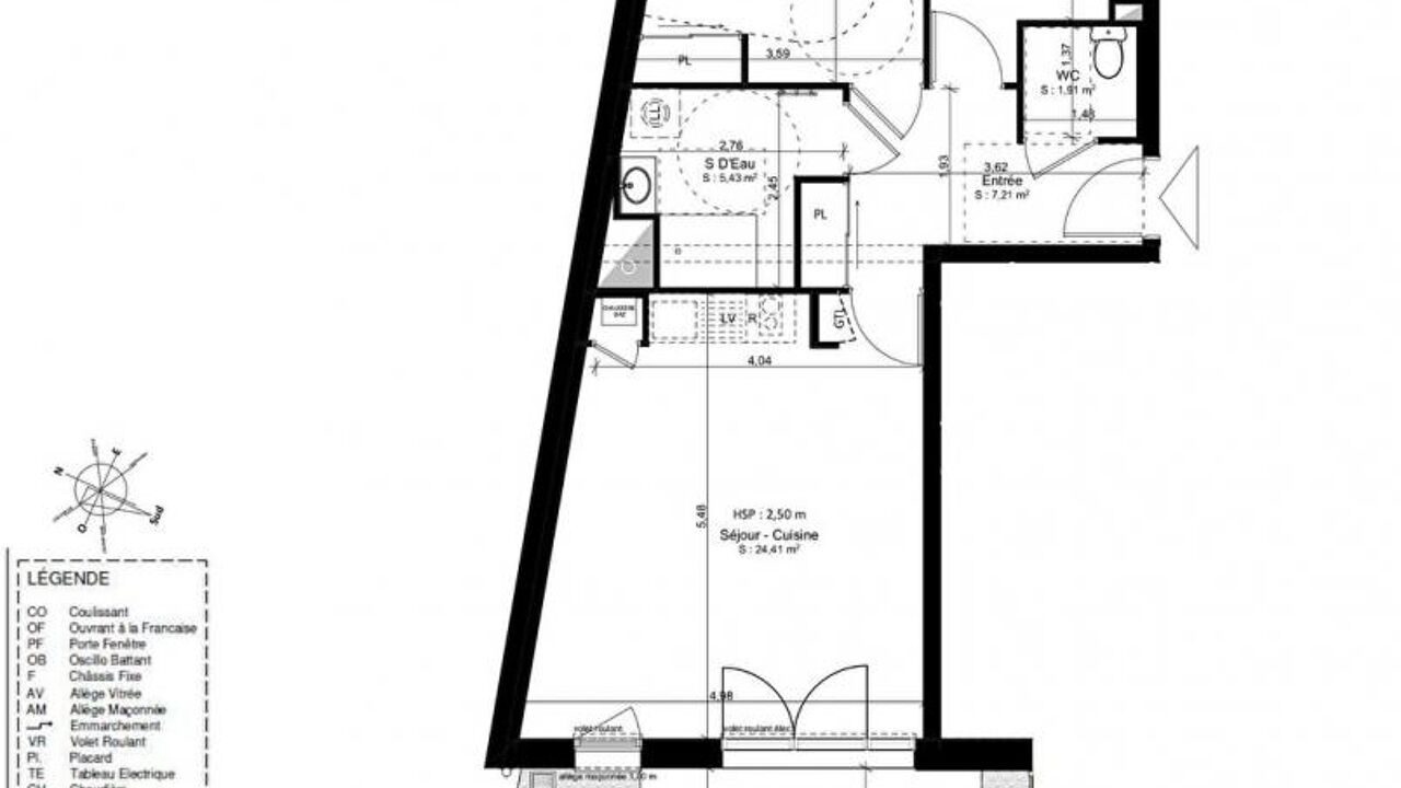 appartement 3 pièces 61 m2 à vendre à Douarnenez (29100)