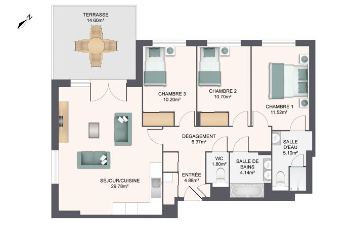 À Tassin-La-Demi-Lune, appartement haut de gamme de 84m2 en — photo 2