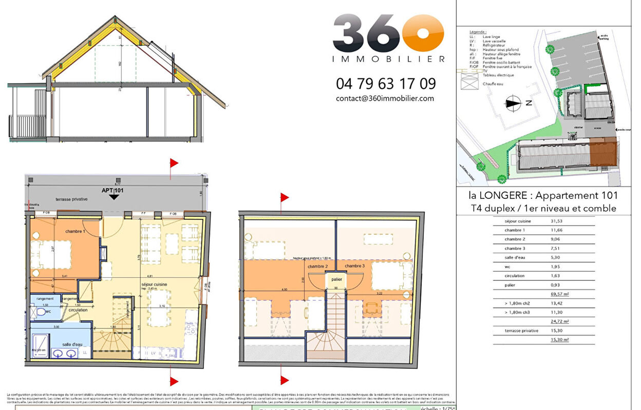 appartement 4 pièces 69 m2 à vendre à Aix-les-Bains (73100)