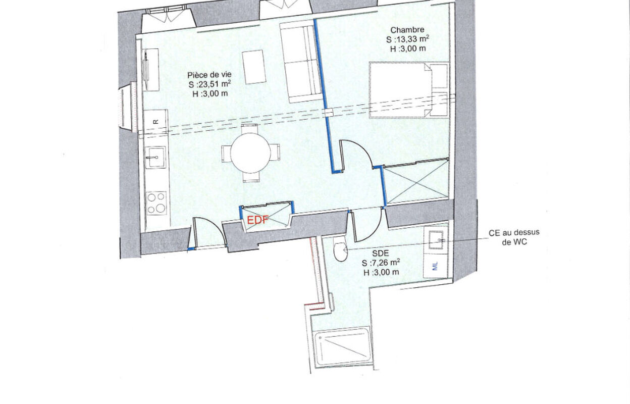 appartement 2 pièces 41 m2 à vendre à Bagnères-de-Bigorre (65200)