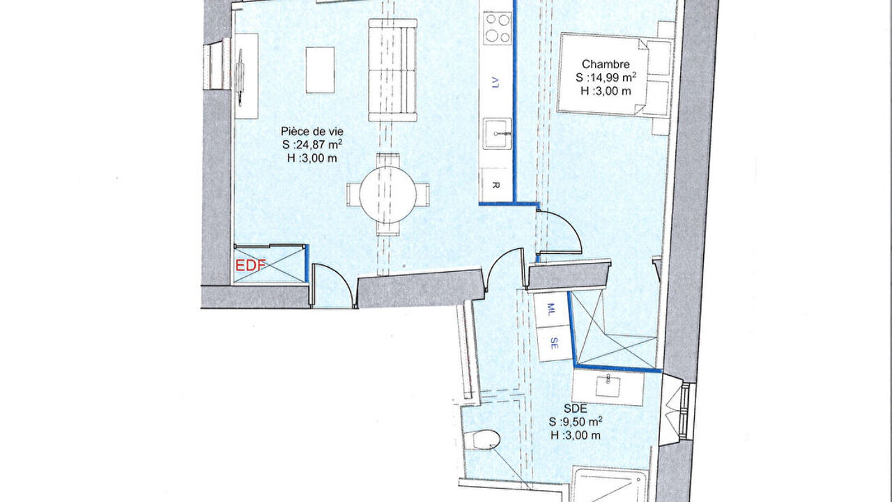 appartement 2 pièces 50 m2 à vendre à Bagnères-de-Bigorre (65200)