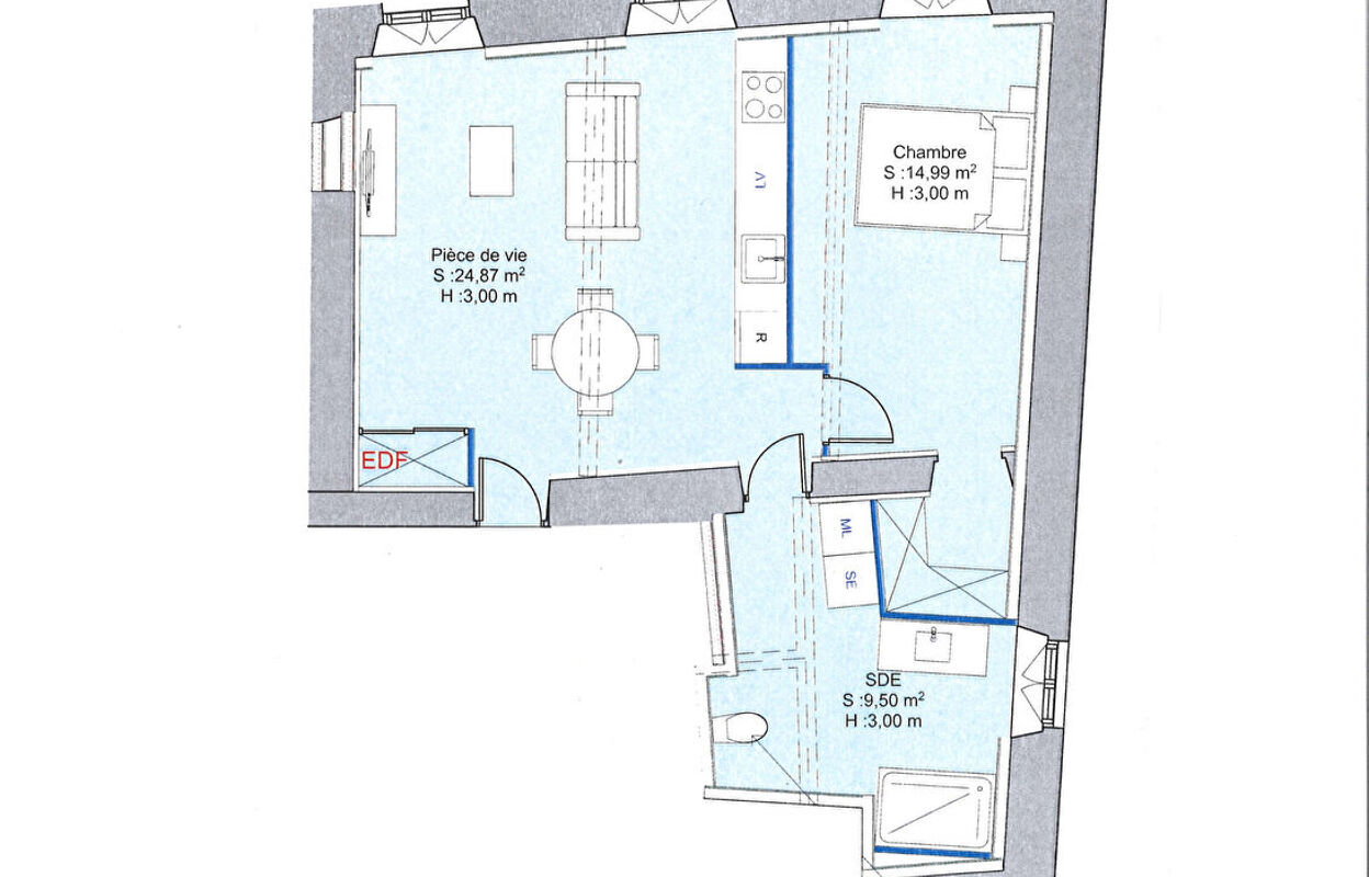 appartement 2 pièces 50 m2 à vendre à Bagnères-de-Bigorre (65200)