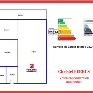 Appartement 1 pièce 22 m²