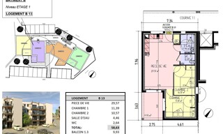 Appartement 3 Pièces 58 m² à vendre à Les Herbiers (85500)