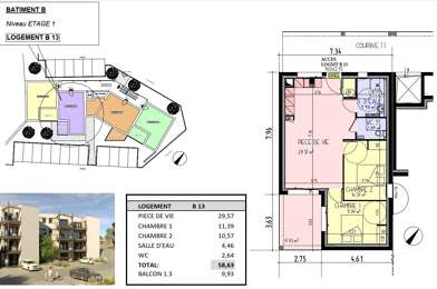 Appartement 3 pièces 247200 €