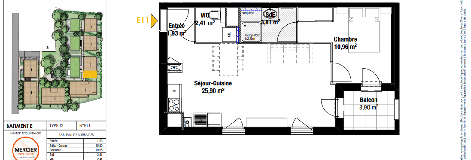Appartement 2 Pièces 47 m² à vendre à Gleizé (69400)