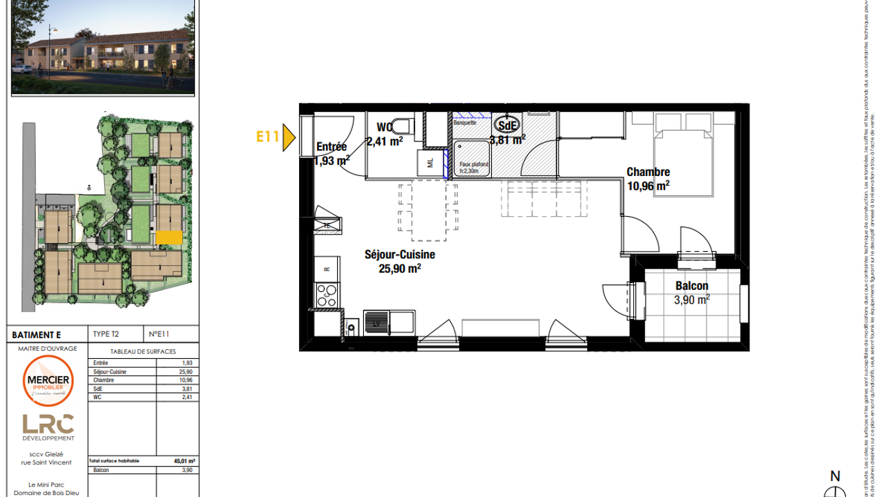 appartement 2 pièces 47 m2 à vendre à Gleizé (69400)