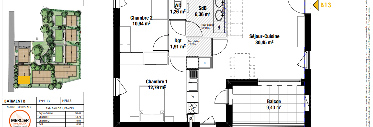Appartement 3 Pièces 65 m² à vendre à Gleizé (69400)