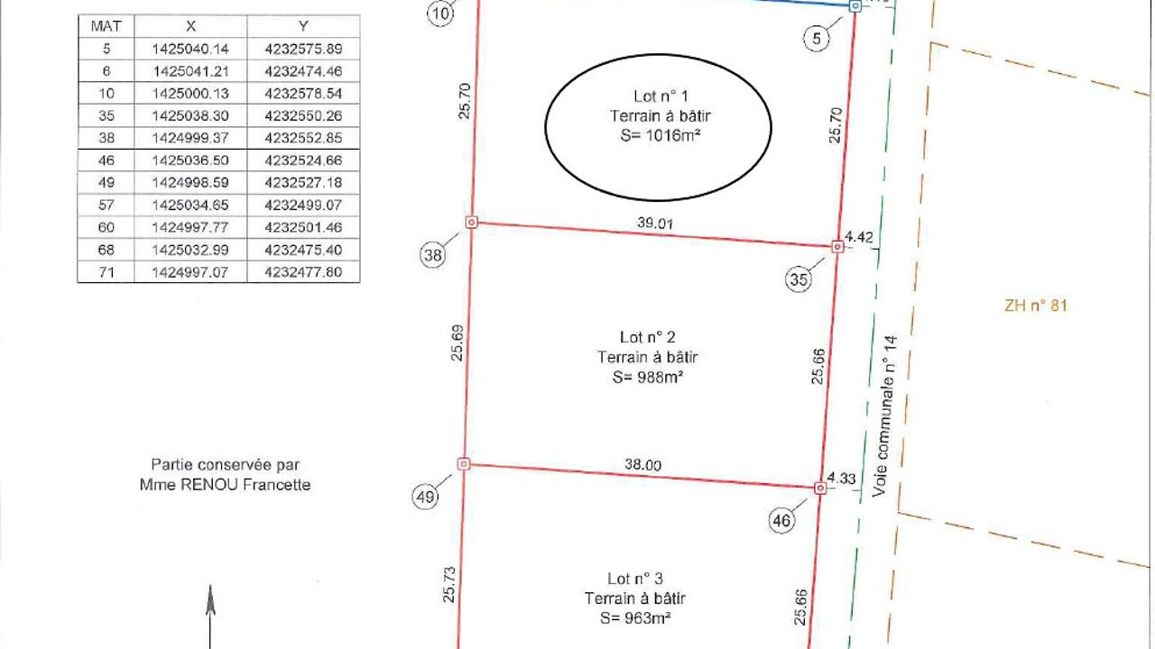 terrain  pièces 1016 m2 à vendre à Reignac (33860)