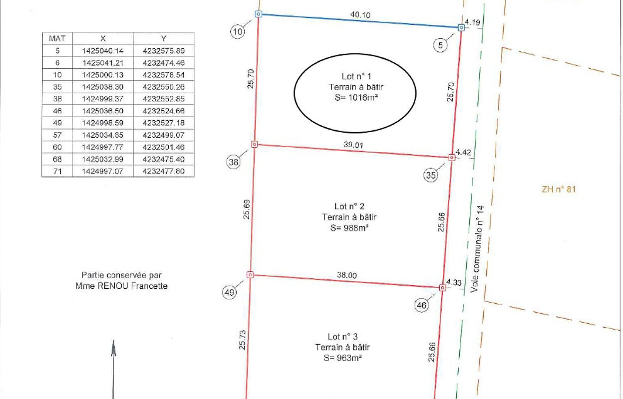 terrain  pièces 1016 m2 à vendre à Reignac (33860)