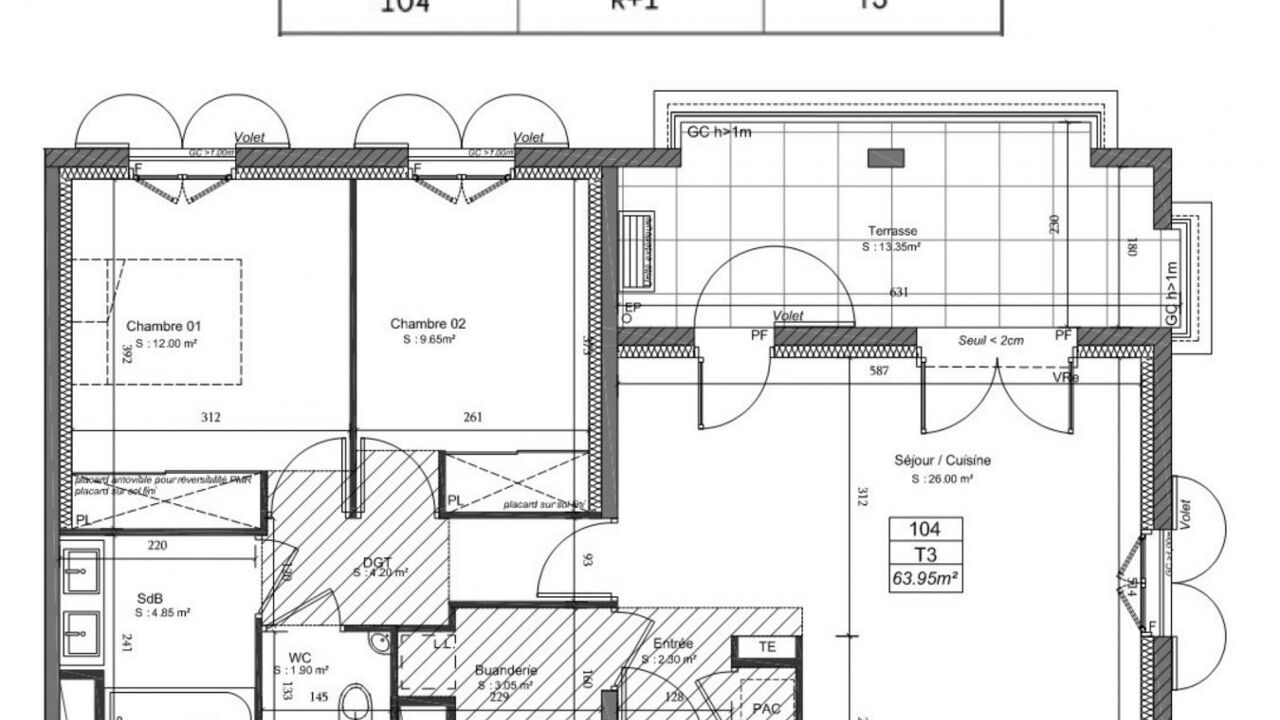 appartement 3 pièces 64 m2 à vendre à Sarrians (84260)