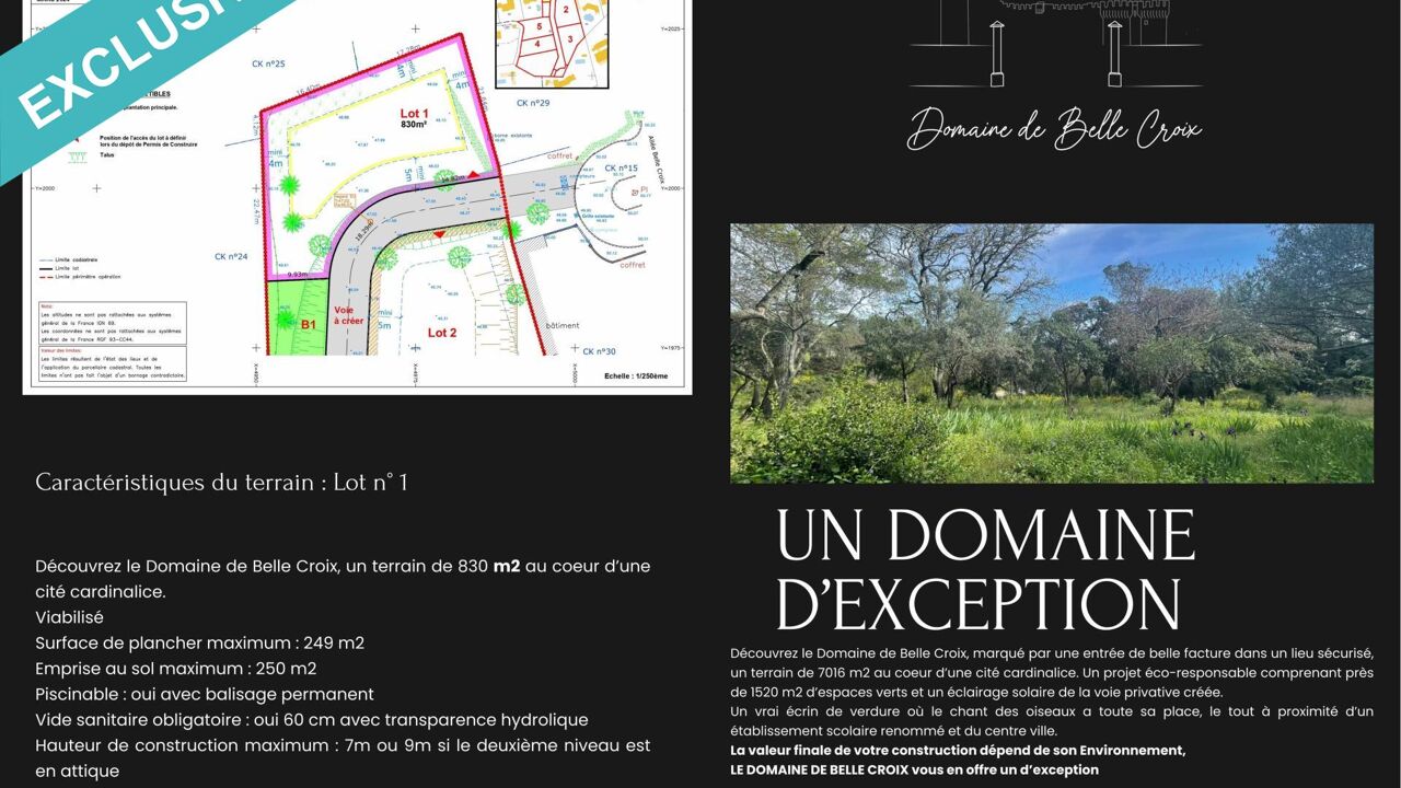 terrain  pièces 830 m2 à vendre à Villeneuve-Lès-Avignon (30400)