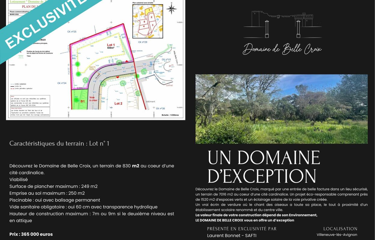 terrain  pièces 830 m2 à vendre à Villeneuve-Lès-Avignon (30400)